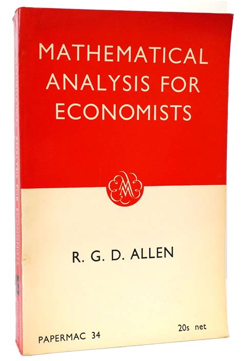 rgd allen mathematical analysis for economics pdf